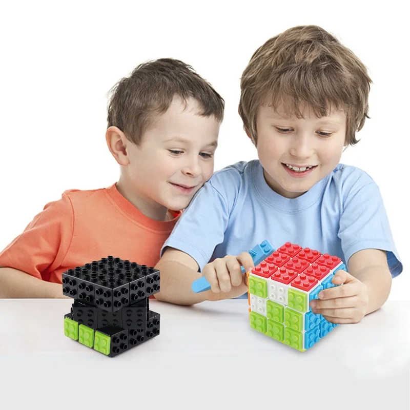 Cube de vitesse en brique 3x3 avec blocs de construction, mini jouet inclus, Compatible avec Lego Cube, jouet éducatif