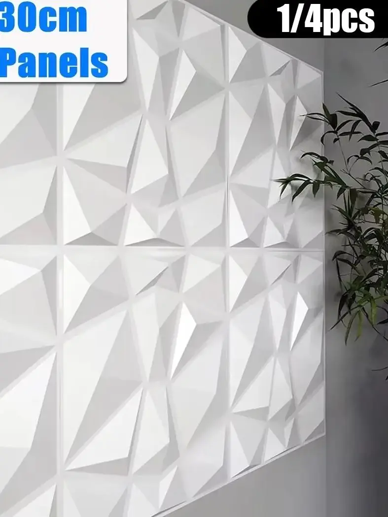 

3D White Decor Interior Wall Panels Foam Wallpaper Covering Plastic Cladding Tiles PVC Moisture Interior PanelsTV Background