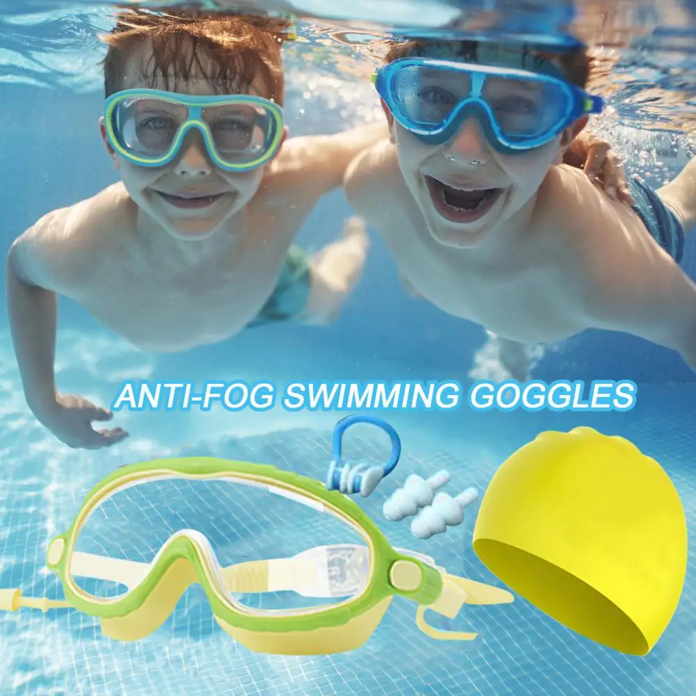 

Swimming Goggles with Silicone Lens Strap Silicone Strap Swim Goggles Kids Swim Goggles Set with Earplugs for Pool for Children