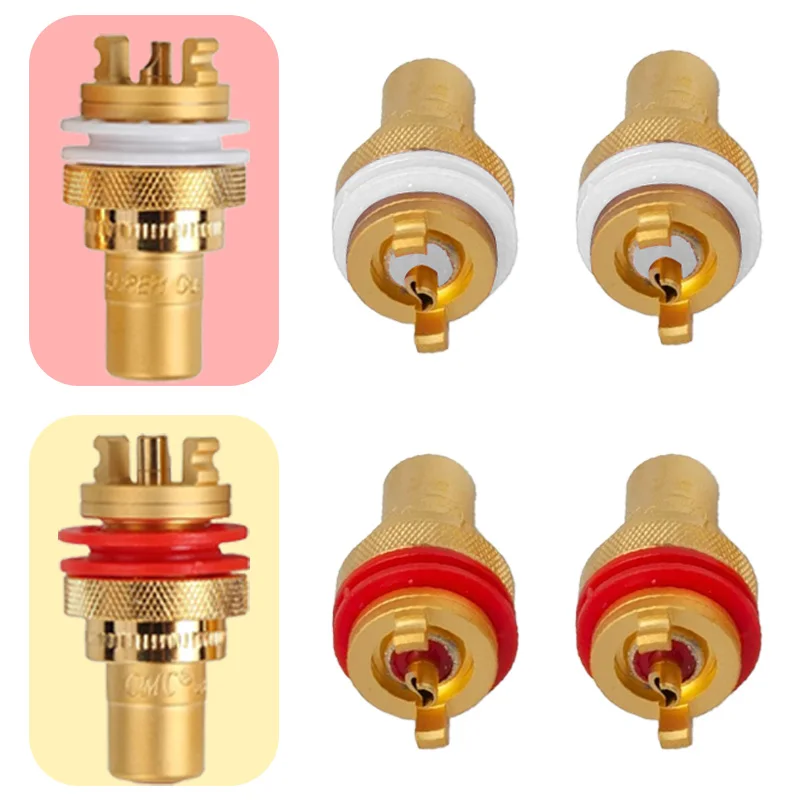 2Pcs Gold Plated RCA Connector CMC Female Socket HiFi Audio Speaker Plug Chassis Panel Mount RCA Socket for Audiophile