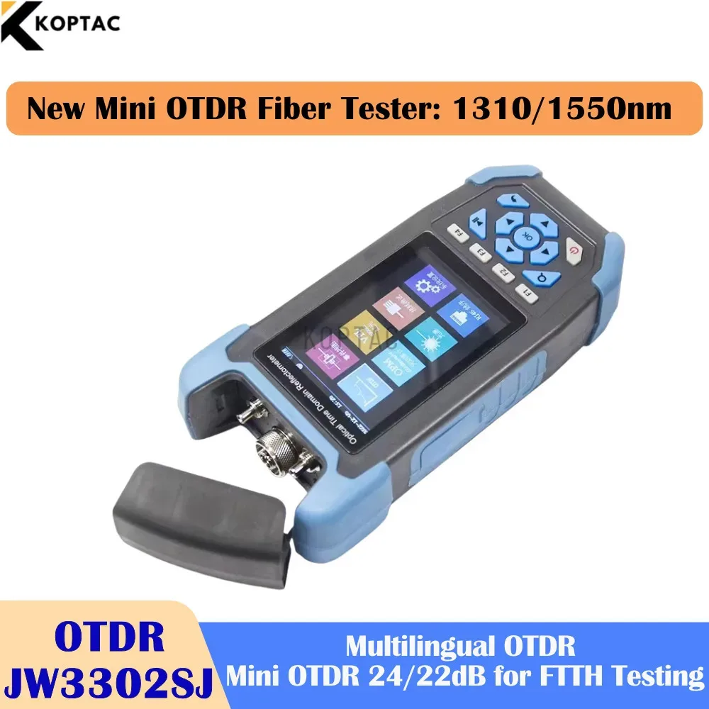 

OTDR с 3,5-дюймовым цветным экраном JW3302SJ Портативный оптический рефлектометр для тестирования живого волокна, совместимый с SC/UPC/APC/ST/FC