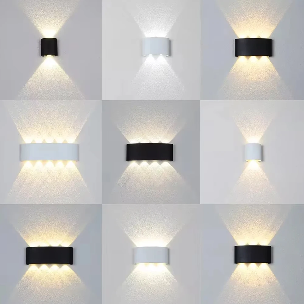 

Led Wall Lamp Outdoor Waterproof Up And Down Luminous Lighting Garden Decoration AC85-265V Wall Light for Bedroom Living Room