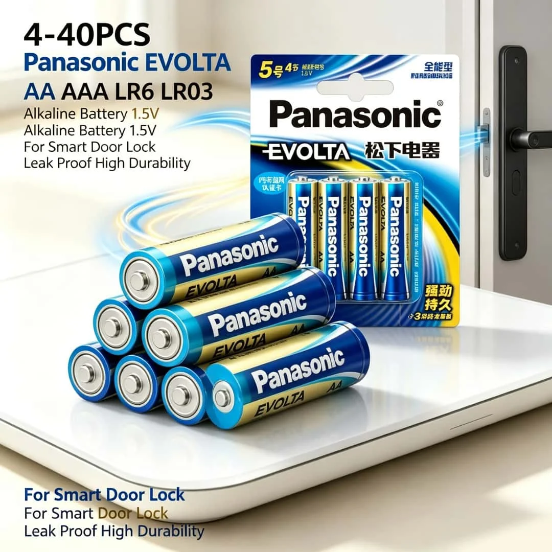 4-48PCS Panasonic EVOLTA LR6 LR03 AA AAA 1.5V Alkaline Battery 10 Year Shelf Life Anti-Leak For Smart Door Lock Remote Control