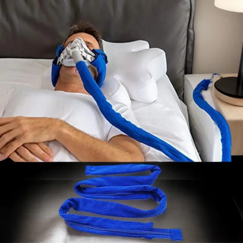 غطاء خرطوم CPAP قابل للغسل بطول 1.8 متر - لف أنابيب بسحاب لمنع الضوضاء والتكثيف، ملحق CPAP ناعم وجيد التهوية