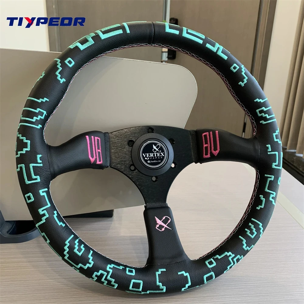 

TIYPEOR VERTEX 14inch Car Racing Steering Wheels Aluminum Alloy Deep Dish Sport Drifting 350mm Steering Wheel