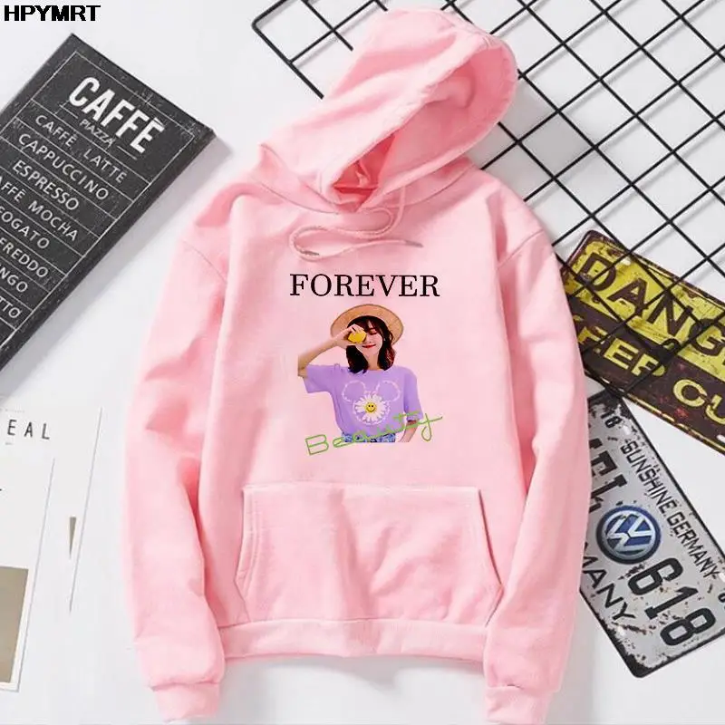 

2022 Autumn Winter Casual women's clothing Hooded Tops Harajuku Fashion cute Beautys Printed Comfortable thin fleece Sweatshirts