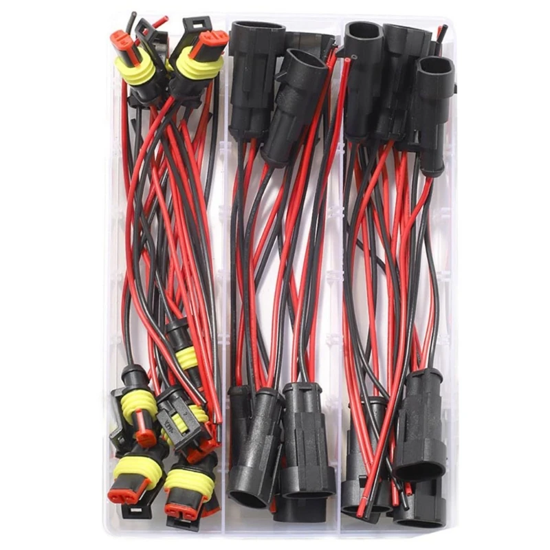 2024 New 40pcs Quick Plugs 2Pin Wire Harness Connectors Waterproof for Auto Enthusiasts