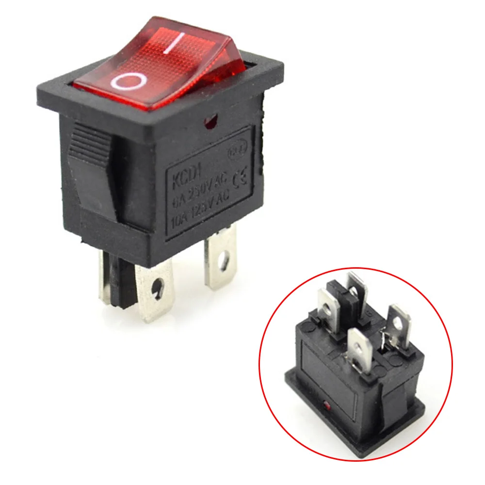 1pcs 6A/10A 125V/250V High Current ON/OFF Special for Eelding Machine Sterling Silver Point Rocker Power Button Switch CD1-201N