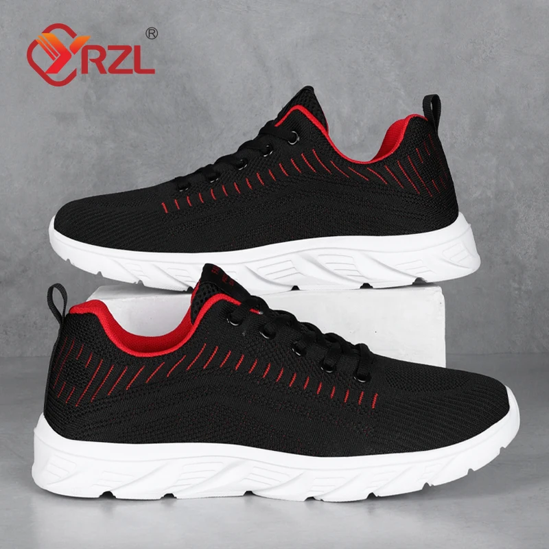 YRZL Running Shoes Men Sneakers Fashion Lightweight Trainers Breathable Walking Shoes Comfortable Athletic Sport Shoes for Men