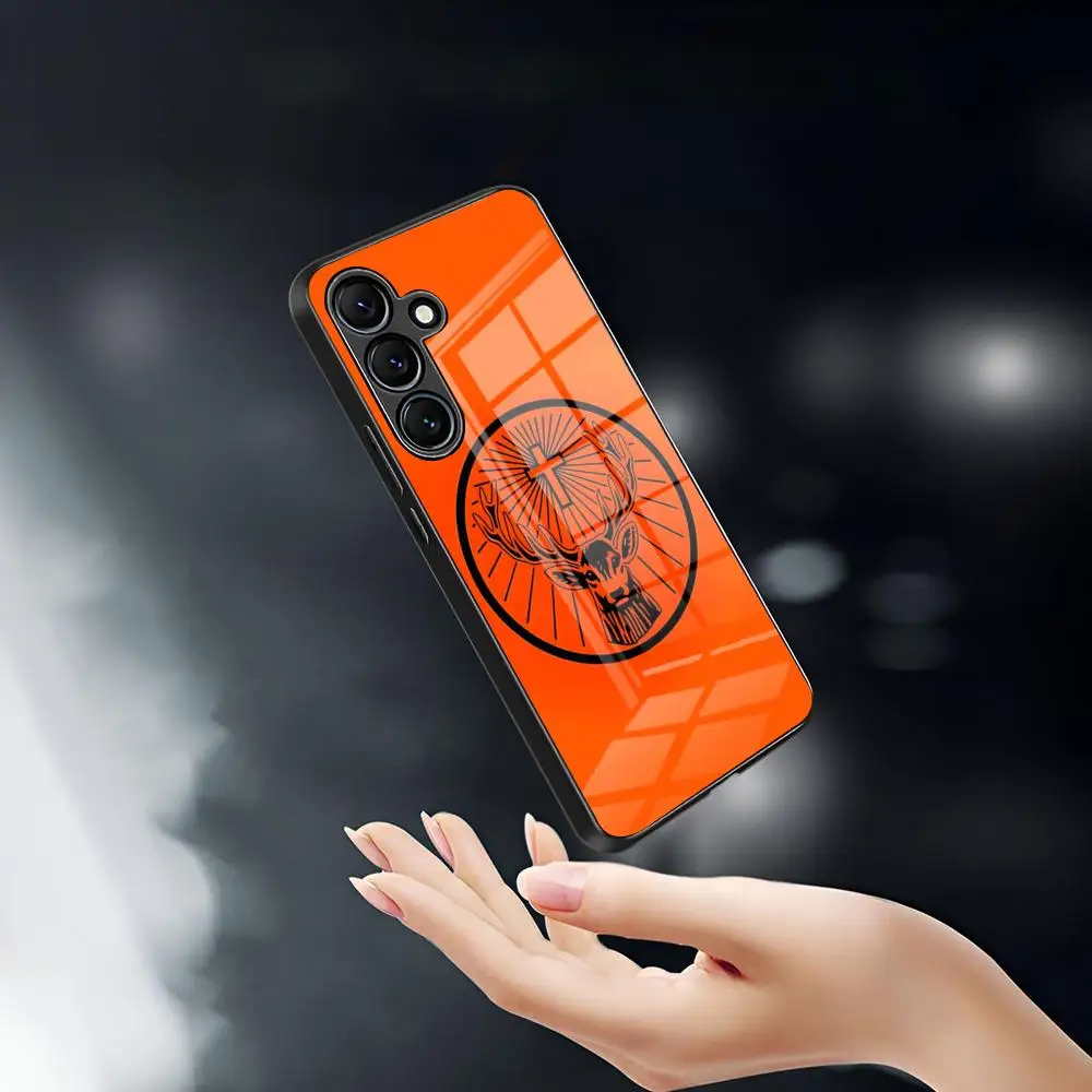 Jagermeister شعار قضية الهاتف لسامسونج غالاكسي S25 S24 S23 S22 S20 S21 نوت 20 الترا زائد Fe غطاء زجاجي فضي ملون #3