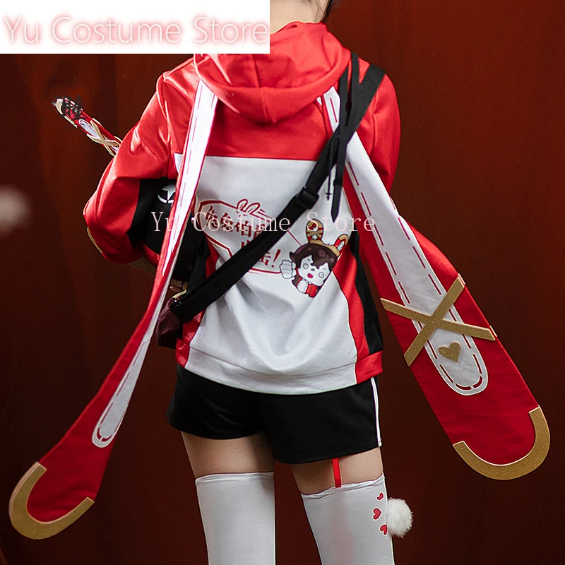 Yu Costume Anime! Genshin Impact Amber Pizza Hut Linkage Game Suit Uniform Cosplay Costume Halloween Party Activity Outfit Women