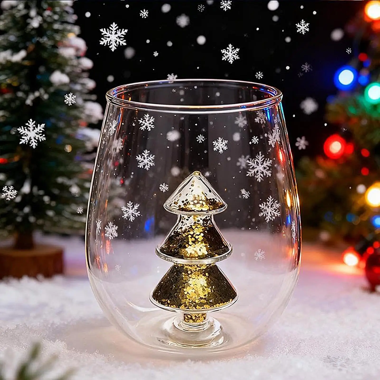 Weihnachten Gläser Drink Anti-Spitze Weihnachtsbaum Innen Becher Weingläser Kaffeetassen Trinken Kaffee Milch Becher Liebhaber Geschenk