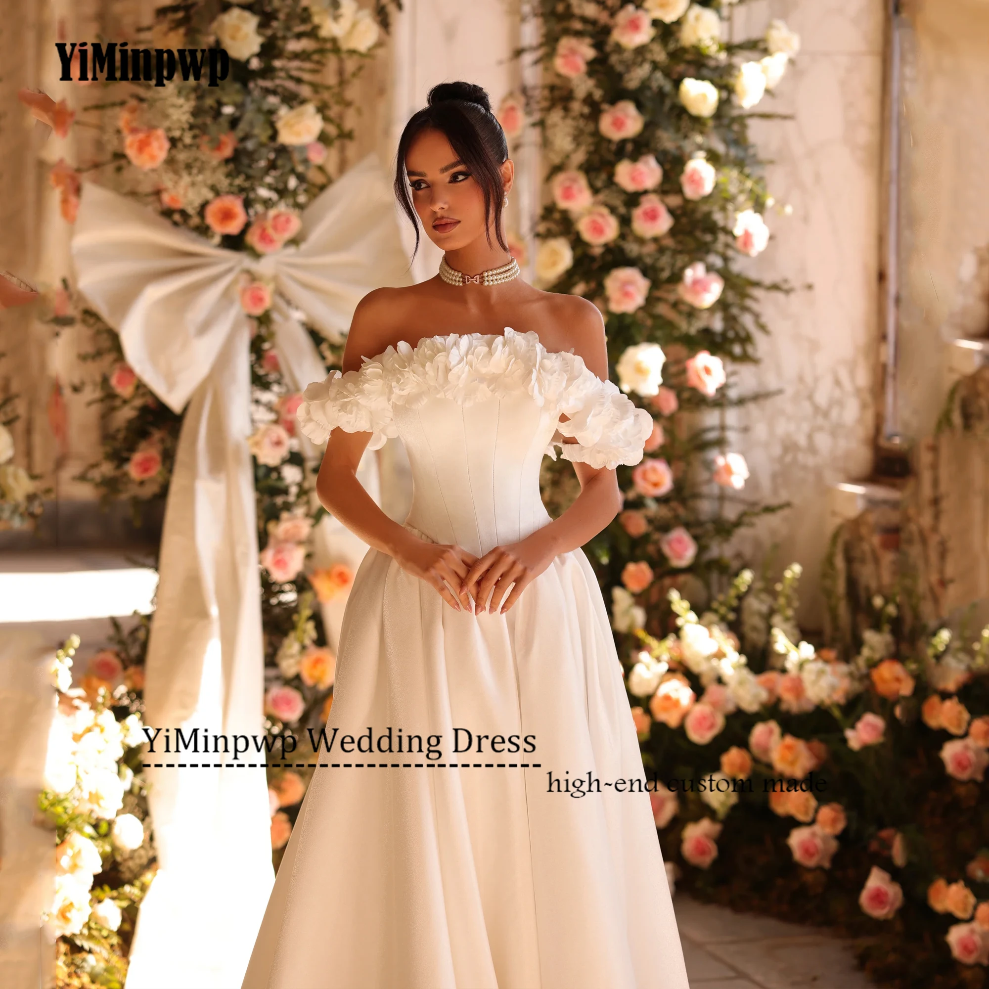 فستان زفاف أنيق مخصص من الساتان 2025 بدون أكمام بدون ظهر على شكل حرف A فساتين العروس مخصصة فيستدوس دي نوفيا سويب تراينمخصصة أنيقة الساتين فستان الزفاف 2025 بلا أكمام خلفية خط فساتين العروس مخصصة vestidos de novia مسح ا