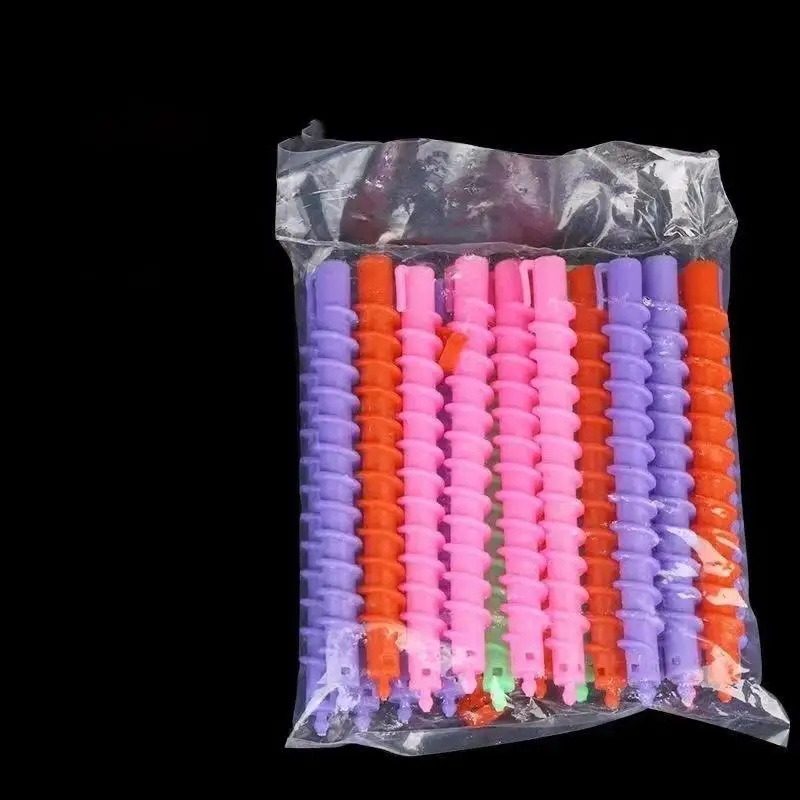 New 1 Bag Random Curling Rods Heatless Curls Mixed Color Spiral Hair Styling Tools For Cold Perming Suitable For Hair Salons