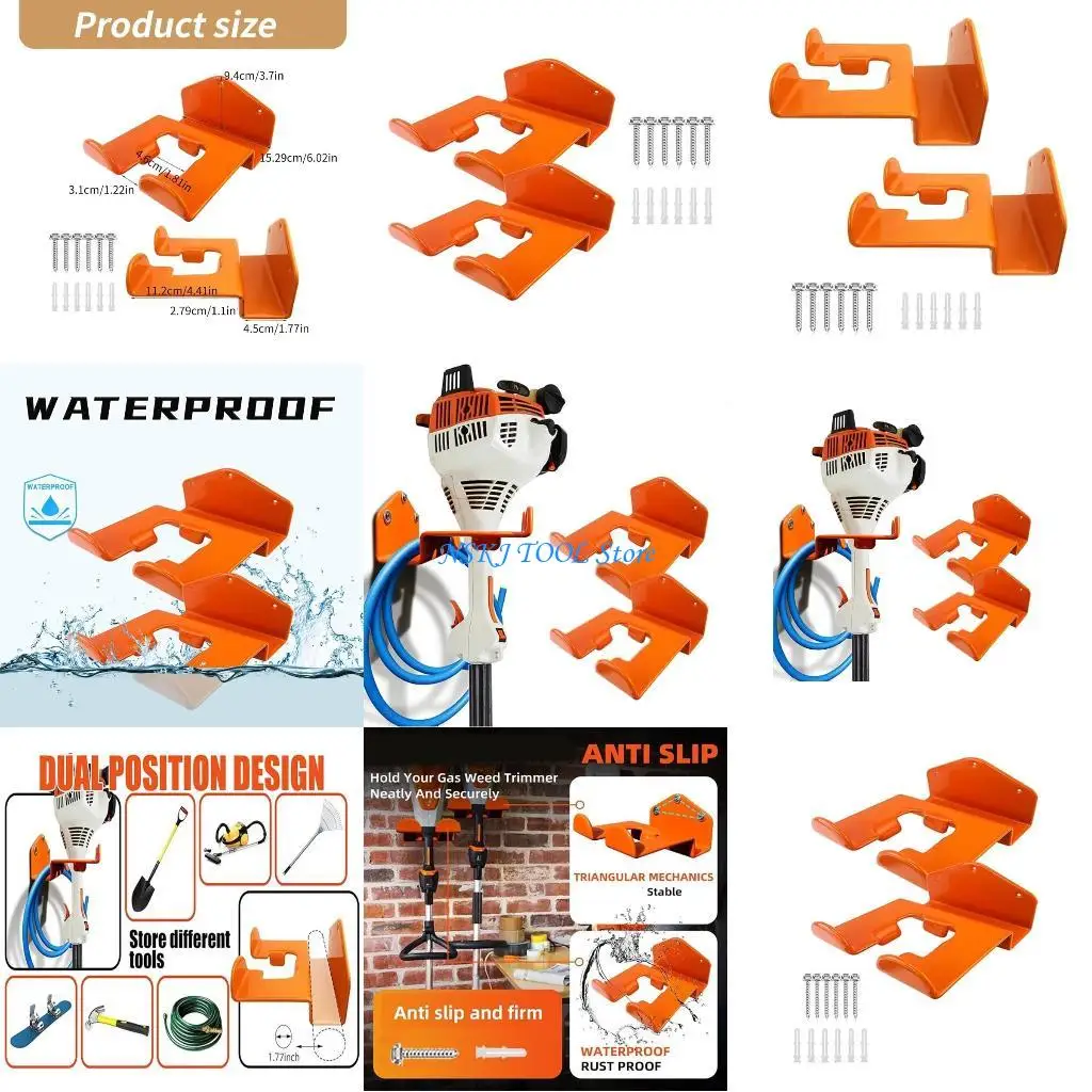 

L8RC Gardening Equipment Tool Hanging Solution Heavy Load Weeder Eater Wall Hook Bracket Rack, Easy Installs for Various Size