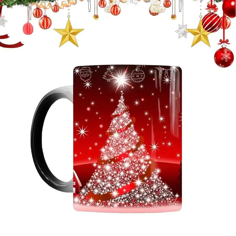 Christmas Heat Changing Mugs Ceramic Water Mug Coffee Mug Heat Sensitive Magic Color Changing Cups Funny Drinking Cup For