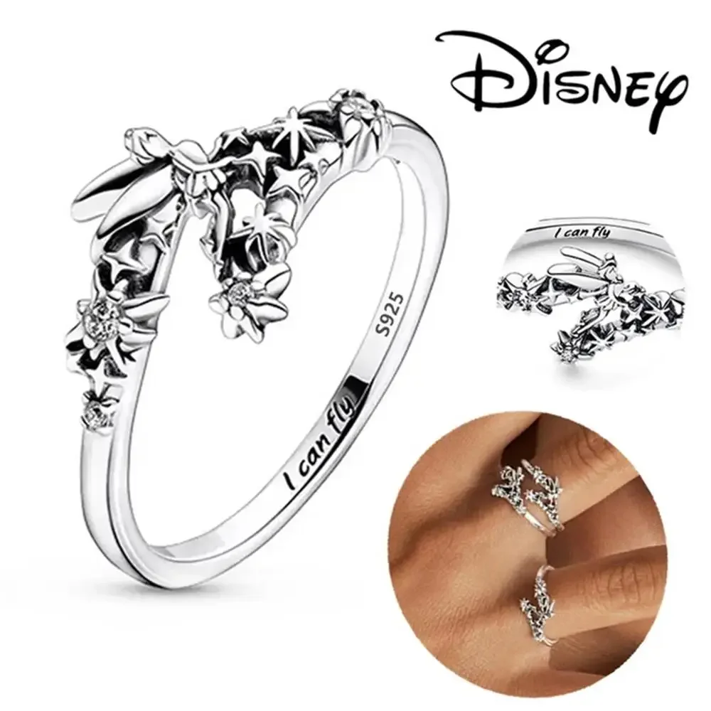 925 Sterling Silver MINISO Disney Mickey Minnie Princess  Cinderella's Carriage Rings Original Valentine's Day Jewelry Gift