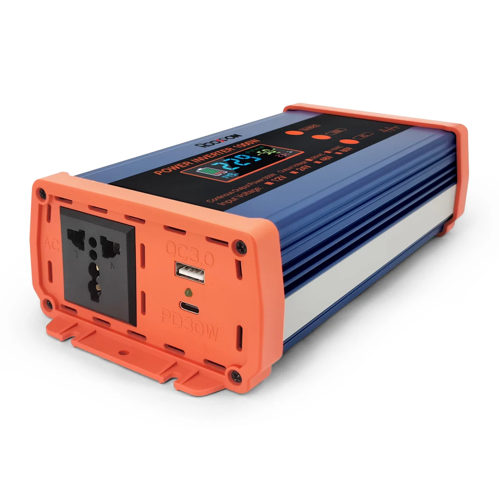 Car Pure Sine Wave Inverter DC 12V 24V To AC 220V 50/60Hz 1000W Voltage Transformer Power Converter Solar Inverter