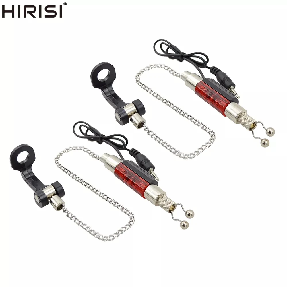 Hirisi 2 Piece Carp Fishing Swingers LED Illuminated Indicator Stainless Steel for Fishing Bite Alarm Tackle