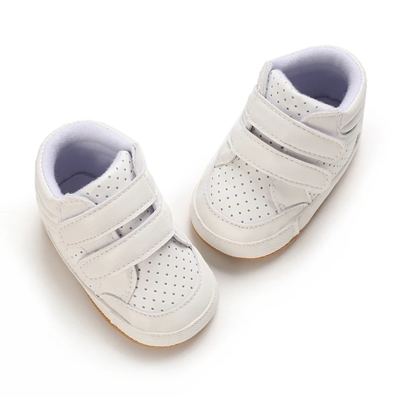 Premium Baby Boy Shoes: Classic Solid Color PU Leather, Toddler Rubber Sole, Anti-slip First Walkers (0-18 months)