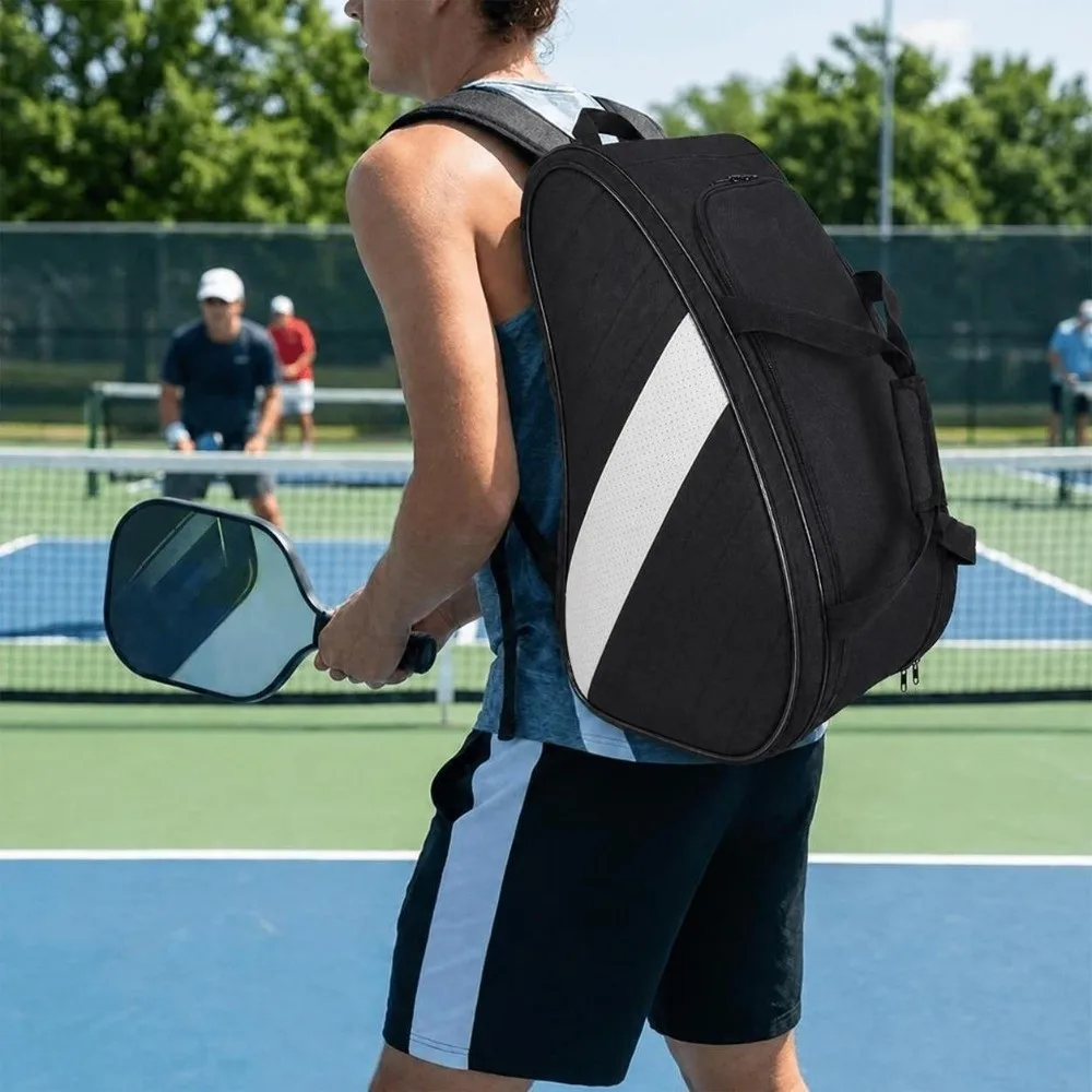 Large Capacity Pickleball Racket Backpack with Shoe Compartment Waterproof Pickleball Bag Lightweight Paddle Storage Bag