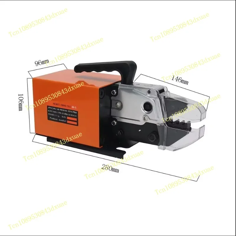 New AM-10 Pneumatic Terminal Crimping Machine Tool Cold Press Insulated Tube Terminal Crimper with 14 Die Sets with Foot Touch