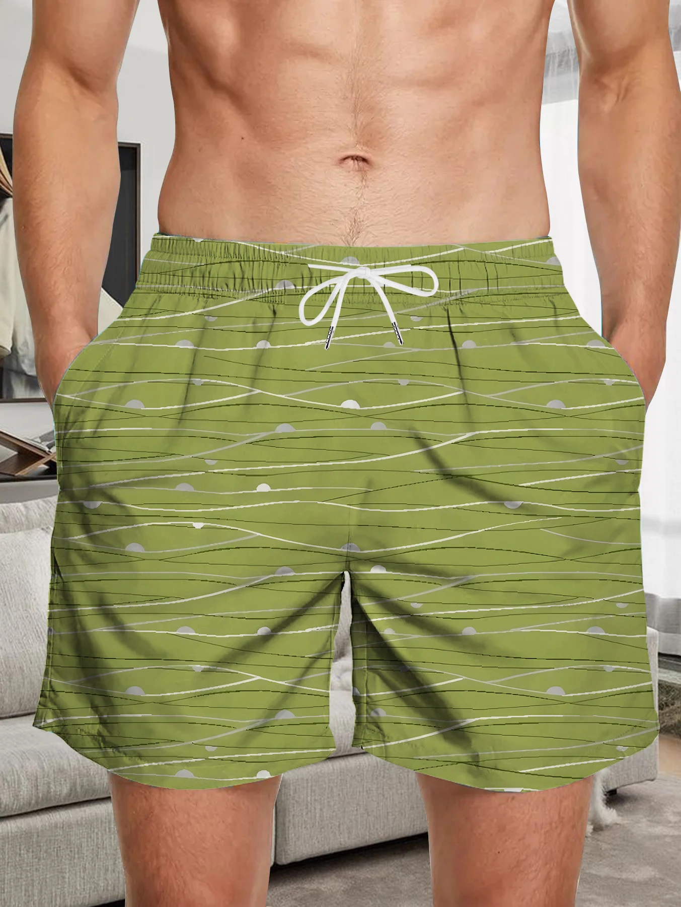 

Men Casual Full Digital Print Shorts Breathable Polyester Beach Quick Dry Pants
