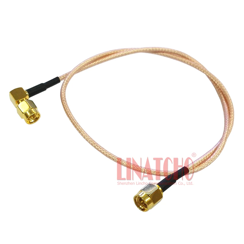 40cm RG316 Pigtail Cable SMA Male to Right Angle SMA Male Connector