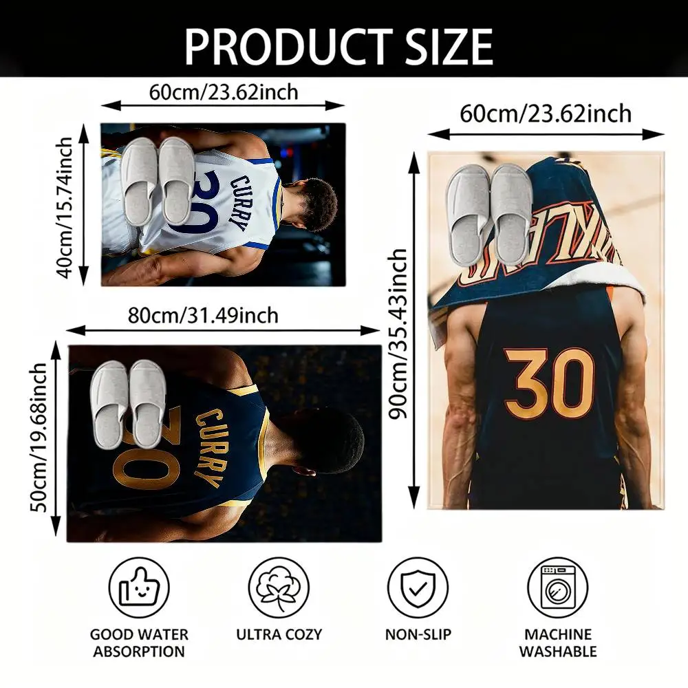 Basketball S-Stephen C-Curry Floor Mat Soft Non Slip for Entry Door Bathroom Indoor Home Decorative Carpet