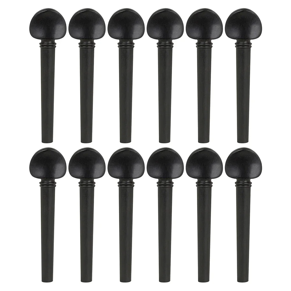 12 Pcs Oud String Shaft Ebony with Fish Eye Mahogany Ebony Oud Lute Tuning Shaft Replacement Parts s Musical Instrument