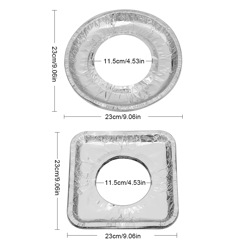 10Pcs/set Thickened Aluminum Foil Covers Gas Stove Oil Proof Pad Protector Cover Proof Cleaning Pad Kitchen Cleaning Parts