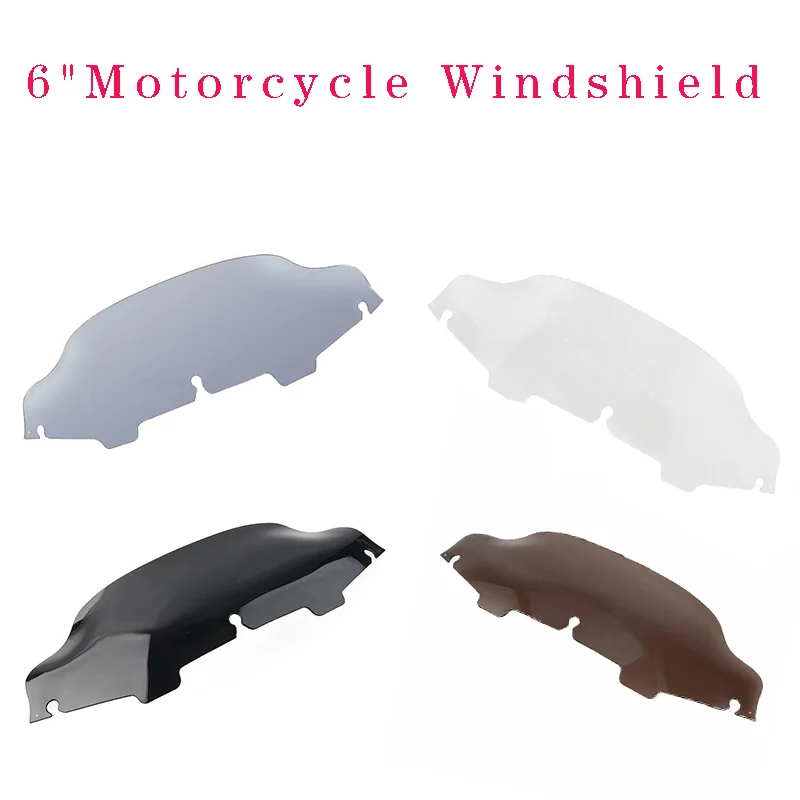 Motorrad 6' Windschutzscheibe Obere Verkleidung Windschild Windabweiser für Harley Electra Street Glide Touring 1996-2013