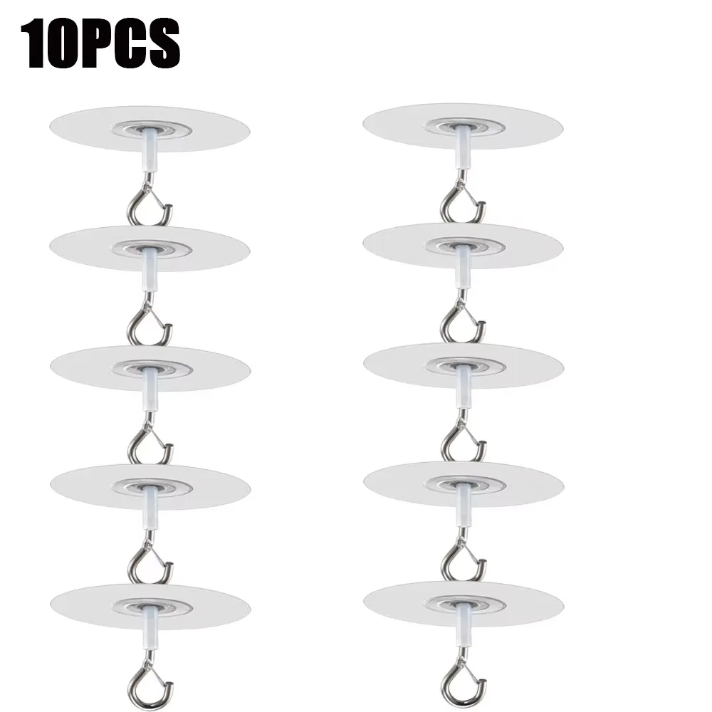 3/5/10Pcs Stick Ceiling Hook Heavy Duty Adhesive Hook Waterproof Wall and Ceiling Hanger for Wind Chimes Balloon Decoration