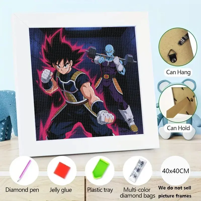 

1 шт. 5D DIY Dragon Ball Z Super Anime Набор для алмазной живописи, Son Goku Ultra Instinct Warrior & Whis Training Full Drill Round Squa