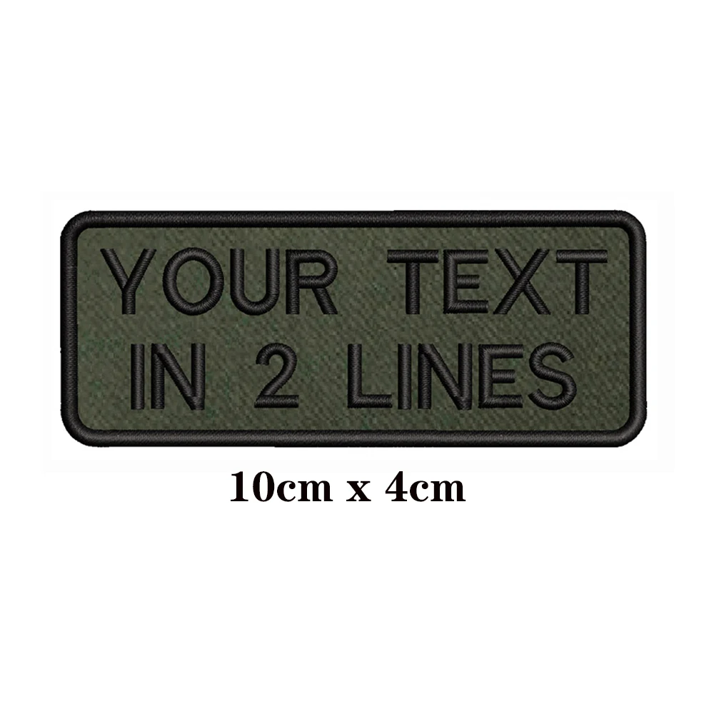 10X4cm Army Green Background Embroidery Custom Name Patch Stripes Badge Iron On Or  Patches