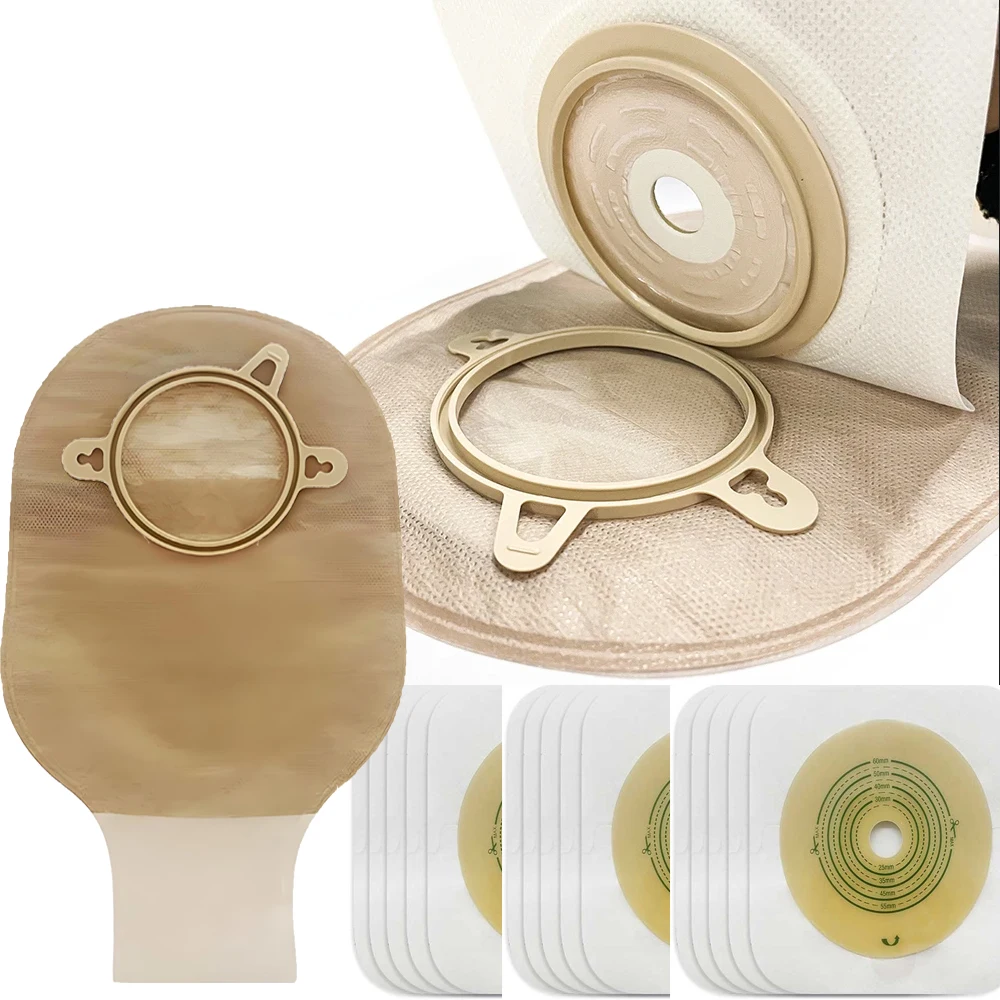 

Two Piece Drainable Ostomy Pouches with Hoop Stoma Care Barrier Ostomy Bags for Stoma Care