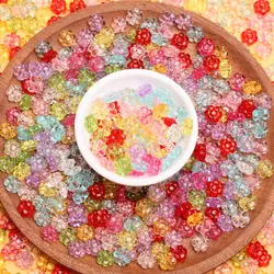 10mm 20Pcs Candy Color Transparent Blossom Flower Spacer Beads For Jewelry Making DIY Bracelet Pendant Neckalce Handmade