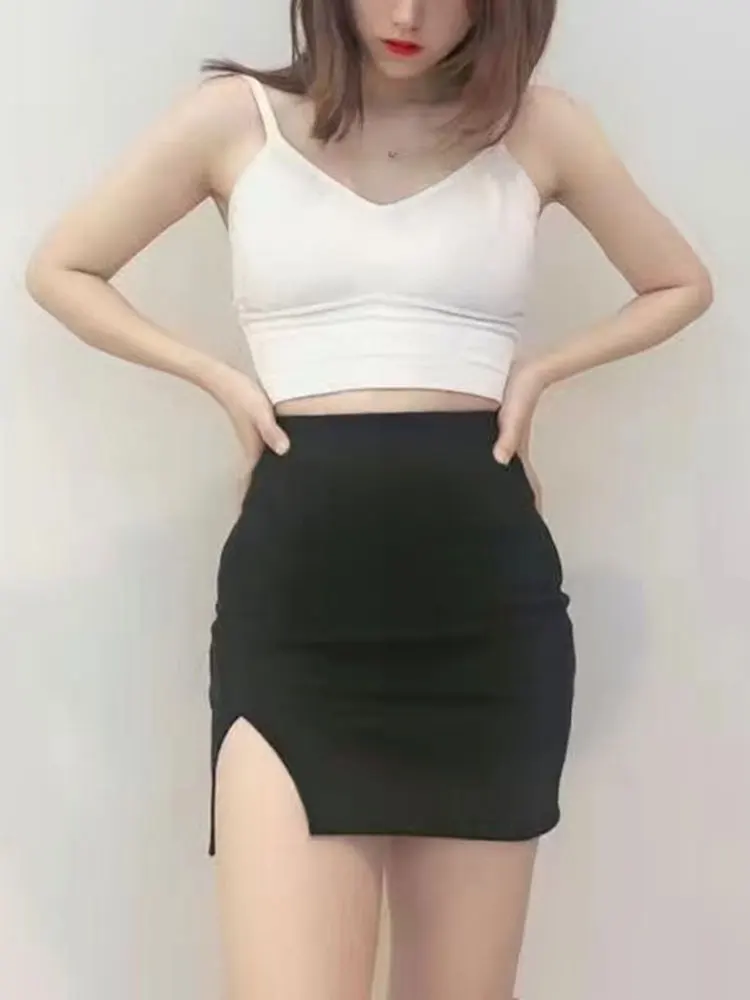 Sexy Summer Skirts For Women High Waisted Allure Slim Body Skirts Ladies Skirts With Slit Lift Package Hip Night Club Outfits