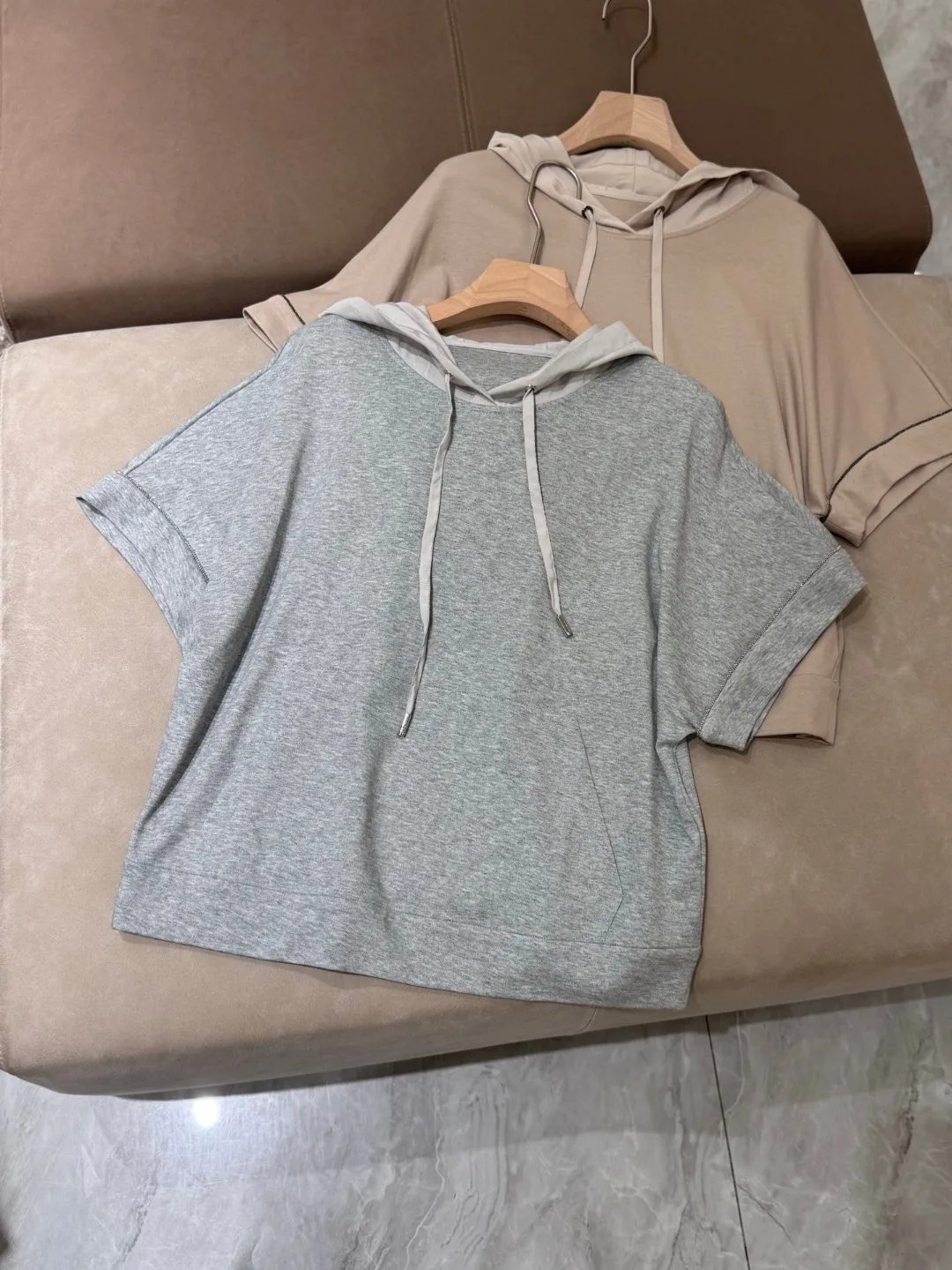 

New Spring And Summer Women'S Cotton Sports Suit Hooded Sweatshirt + Shorts + Wide-Leg Pants Fashionable And Versatile Leisure