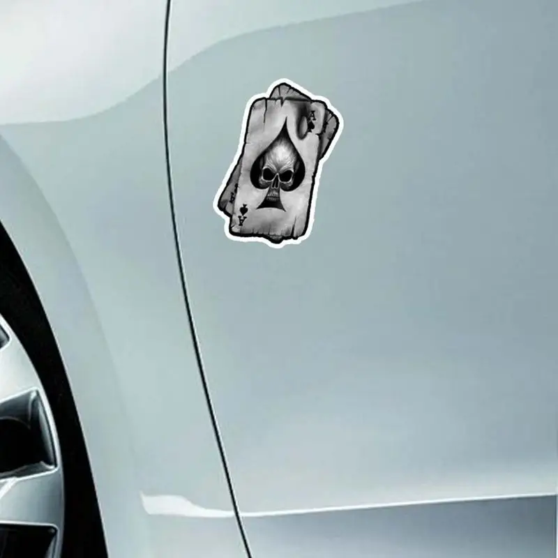 Pegatinas de calavera para coche, calcomanías de póker, calcomanías de Calavera, calcomanías de esqueleto clásico, accesorios de decoración de coche