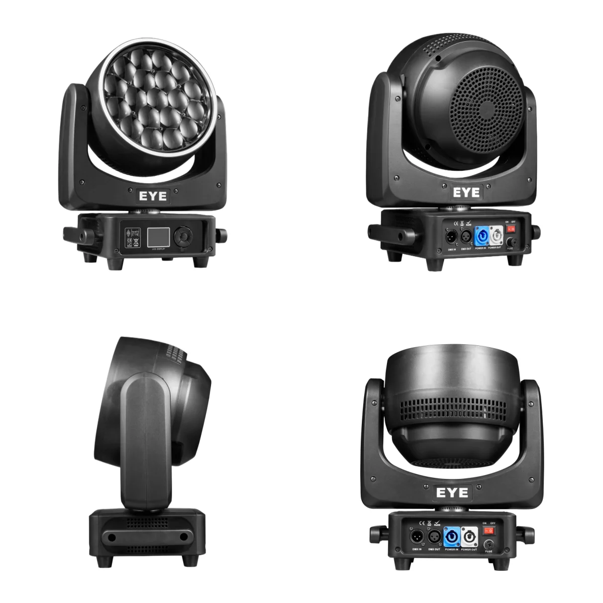 19x25W RGBW 4in1 LED Spotlight Wash/Beam/Zoom, Professioneller DJ/Bar Big Bee Eye LED Moving Head Disco Strobe Bühnenbeleuchtung – Detail 5