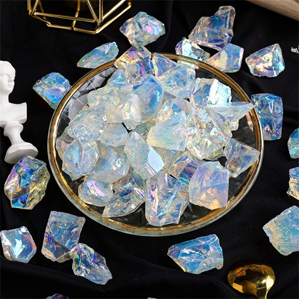 Wholesale natural electroplated opal raw stone large particle gravel aromatherapy stone diffuser stone decoration