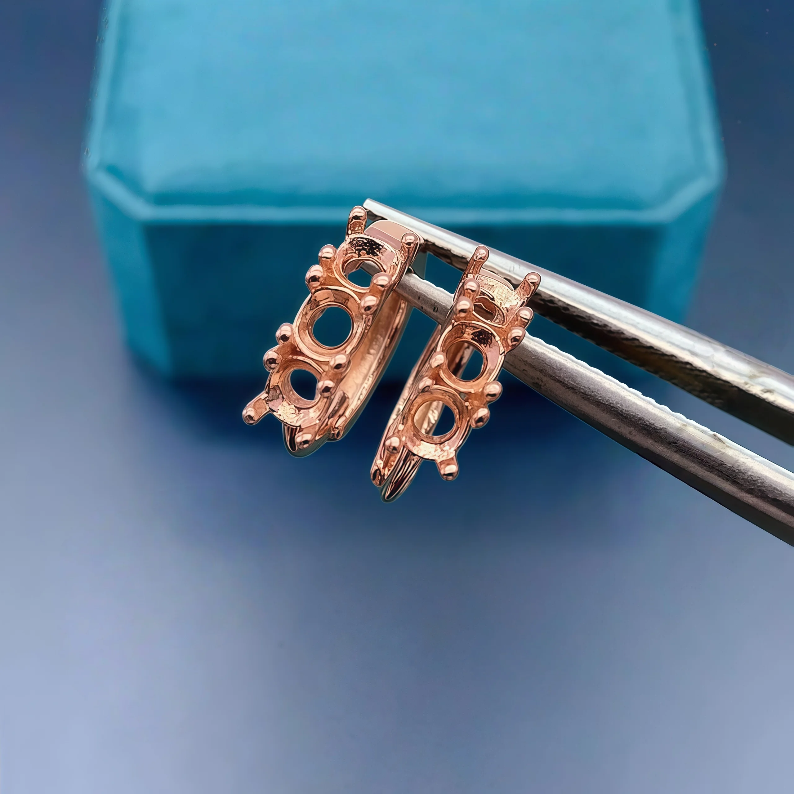 

S925 Sterling Silver Earrings Holder DIY Empty Settings 3mm Round Stone for Women Fine Fashion Charm Jewelry