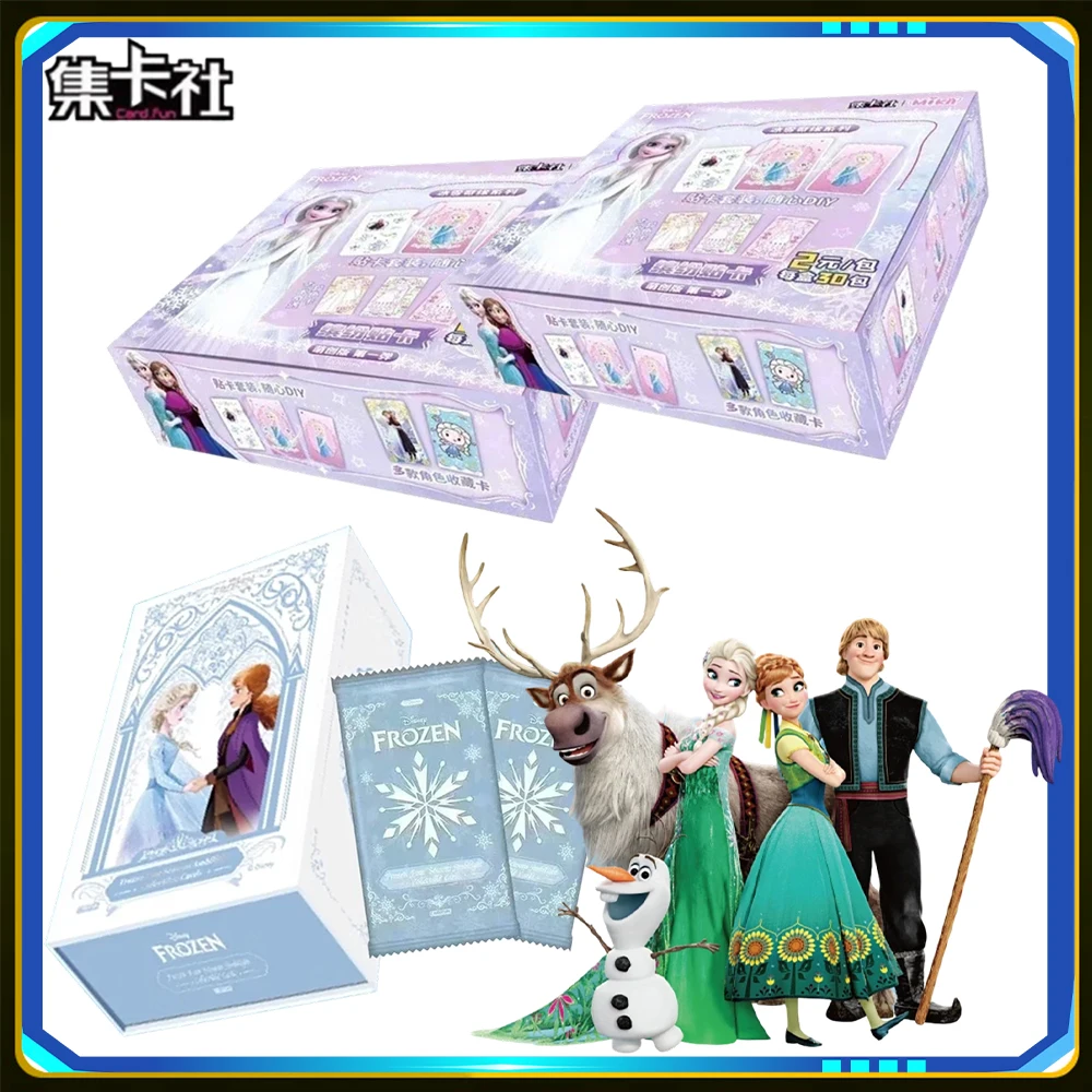 original-cardfun-frozen-princess-elsa-anna-character-foil-trading-card-set-disney-movie-collectible-cards-for-girls-toys