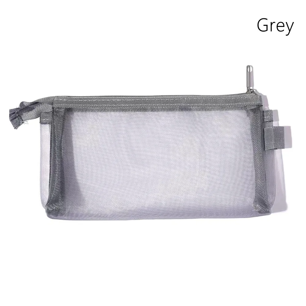 Transparent Mesh Makeup Bag Grey/Black/White Portable Ladies Toiletry Storage Bag Multifunction Women Cosmetic Storage Pouch
