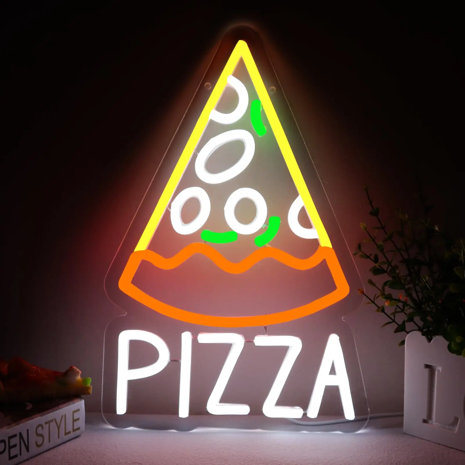

Pizza Neon Sign for Pizzeria Business Decor Pizza Shaped Neon Sign Pizza LED Neon Light for Restaurant Kitchen Store Party Gift
