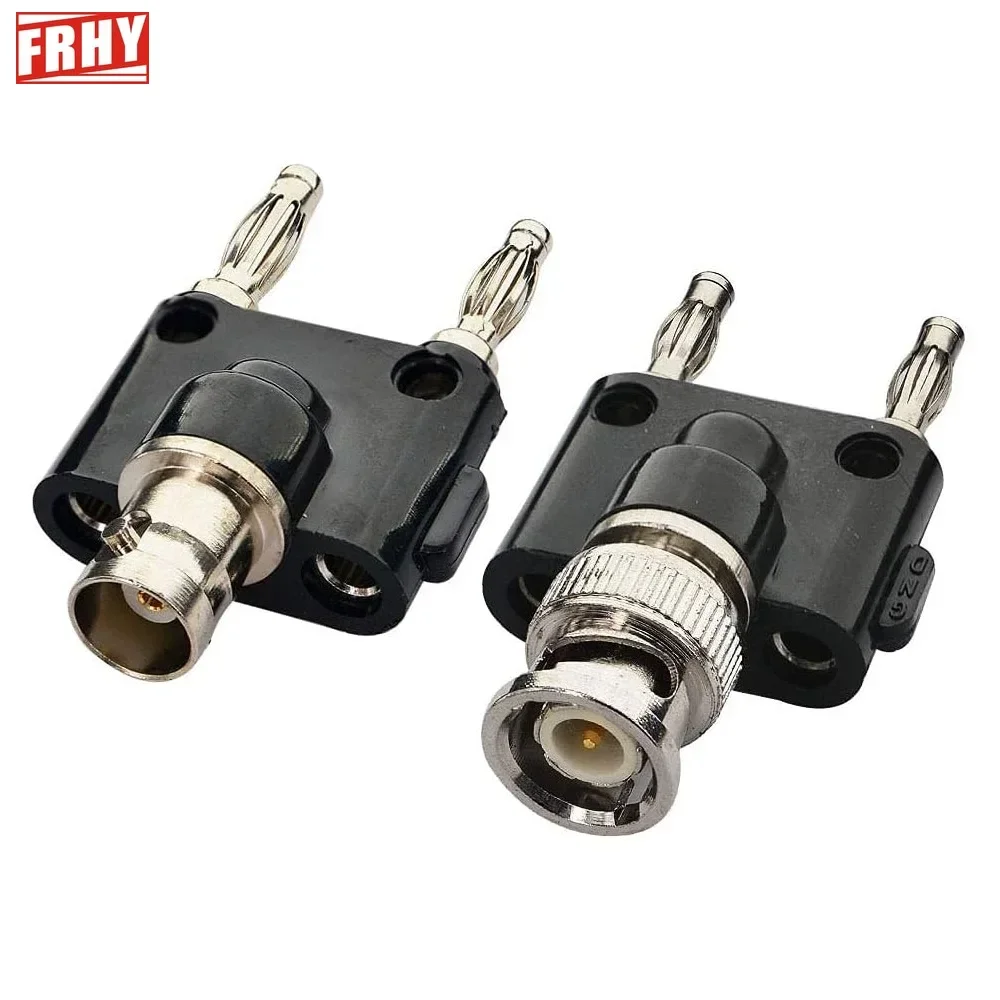 

BNC Female or Male to Dual Banana Male Plug Jack Binding Posts RF Coaxial Adapter Male Banana Coax Jack Splitter Connector