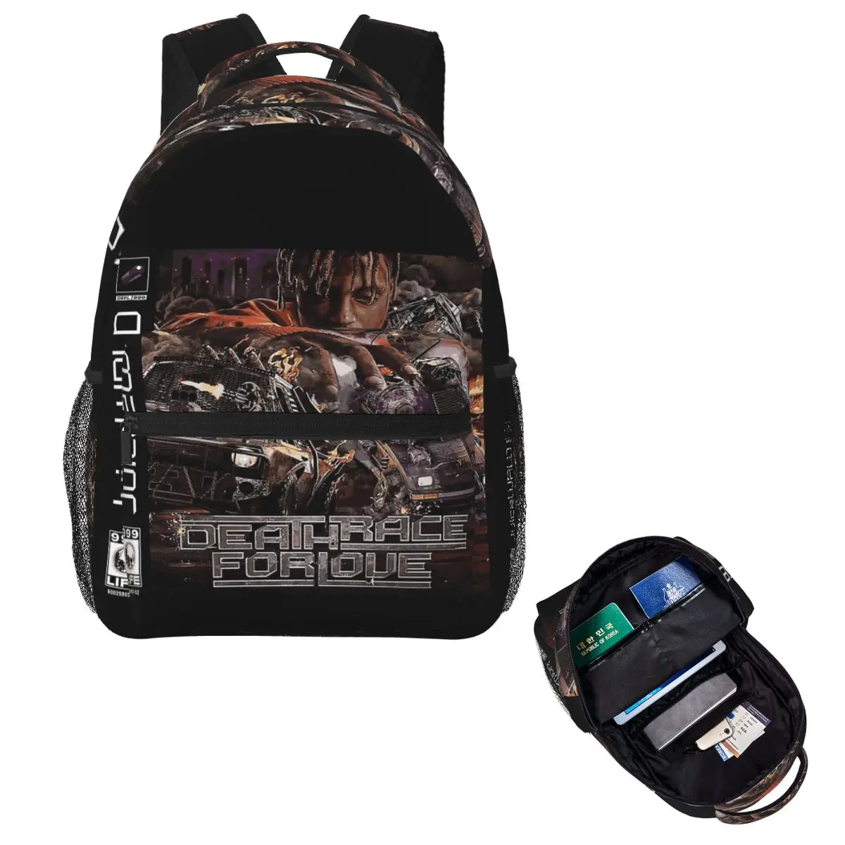 

JuiceWrld Death Race Love Wall Backpack Hot Sale Daypack Large Capacity Kids BookBag School Bag Shoulder Bags for Men Women