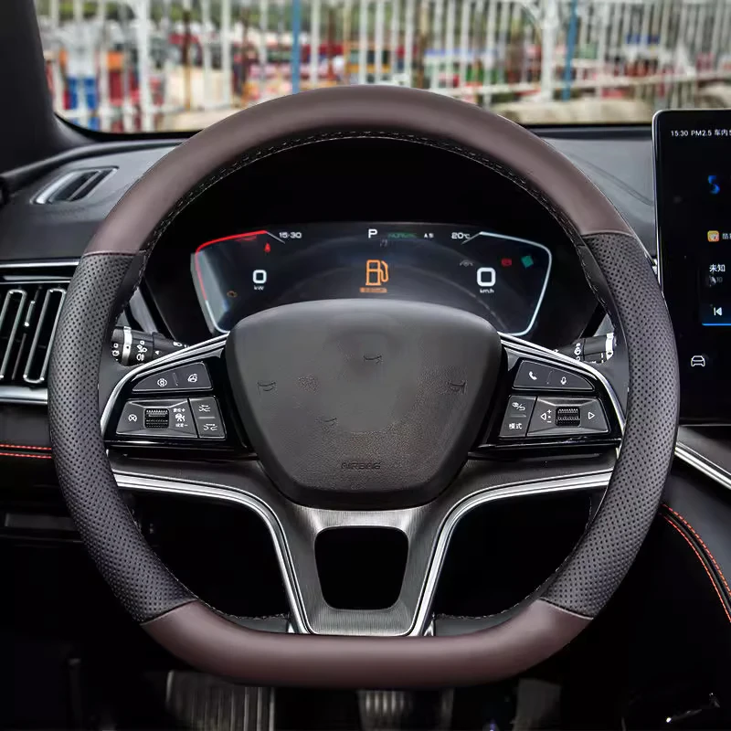 

For BYD Frigate 07 Song Plus Frigate 05 Qin Tang Universal Car Steering Wheel Cover Car Interior Accessories Genuine Leather