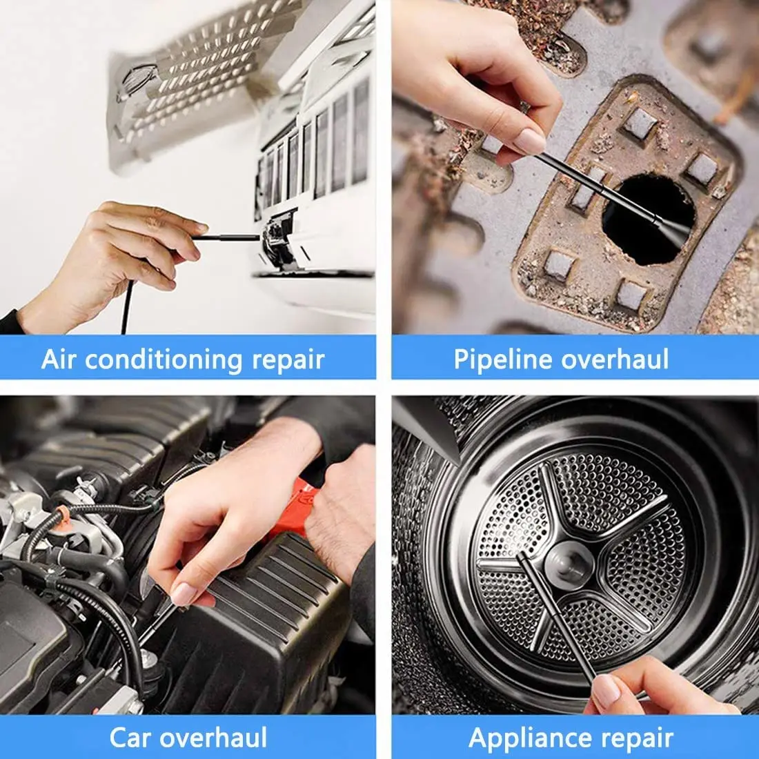 12mm Auto-Focus Pipeline Endoscope Camera 5.0MP HD 1944P IP68 Waterproof 3-in-1 for Type-C Android Computer